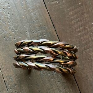 Vintage 1960’s Copper Cuff Bracelet with Gold Accents